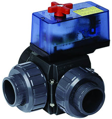 3-Wege PVC-Kugelhahn S4 / 24 V o. 230 V / d50 mm