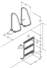 Edelstahlleiter (V4A) geteilt ◊