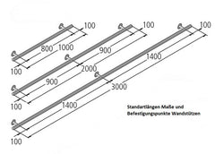 Haltestangen aus Edelstahl V4A Holm d40 mm ◊