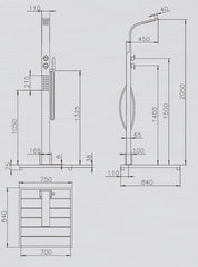 Kalt- & Warmwasser-Dusche "HELENA" ◊