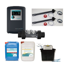 Paket bestehend aus Dosieranlage, Smart and Easy Connector, Lagerwannen, Chlor und PH Minus
