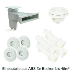 Einbauteile aus ABS für Becken bis 45m³