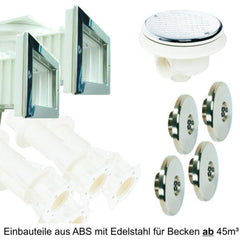 Einbauteile aus ABS mit Edelstahlblenden