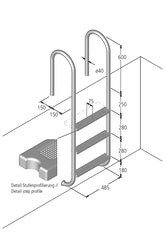 Edelstahlleiter V4A eng ◊