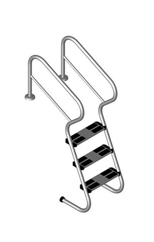 Treppenleiter VA mit Sicherheitsstufen ◊