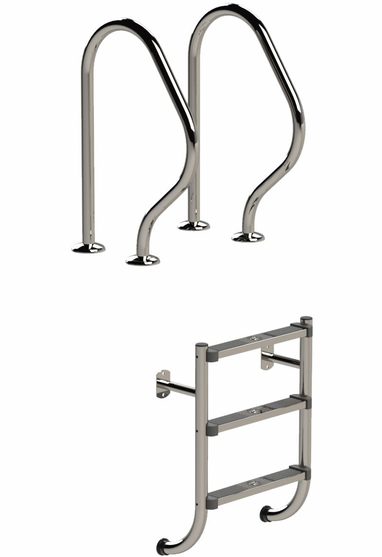 Geteilte Leiter aus Edelstahl ◊