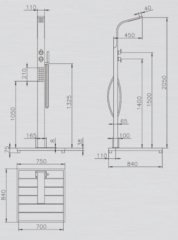 Kalt- & Warmwasser-Dusche "HELENA" ◊