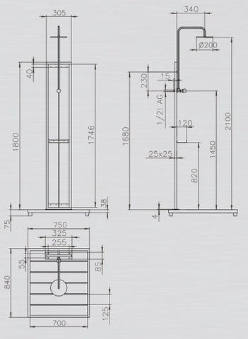 Kaltwasser-Dusche "BAHAMA" ◊