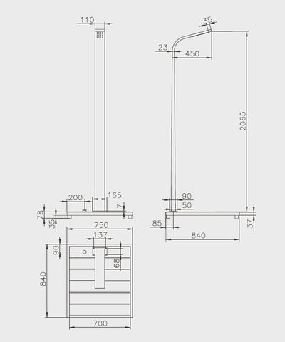 Kaltwasser-Dusche "IBIZA" ◊
