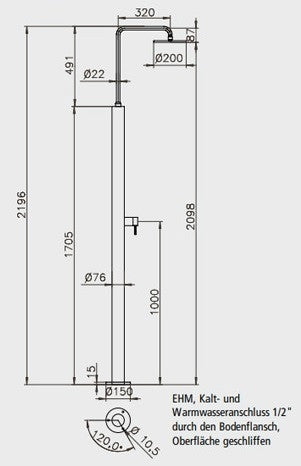 Kalt- & Warmwasser-Dusche "ROMEO" ◊