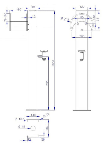 Wasserentnahmestelle mit Schlauchhalter