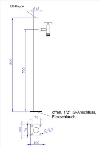 Wasserentnahmestelle schlank