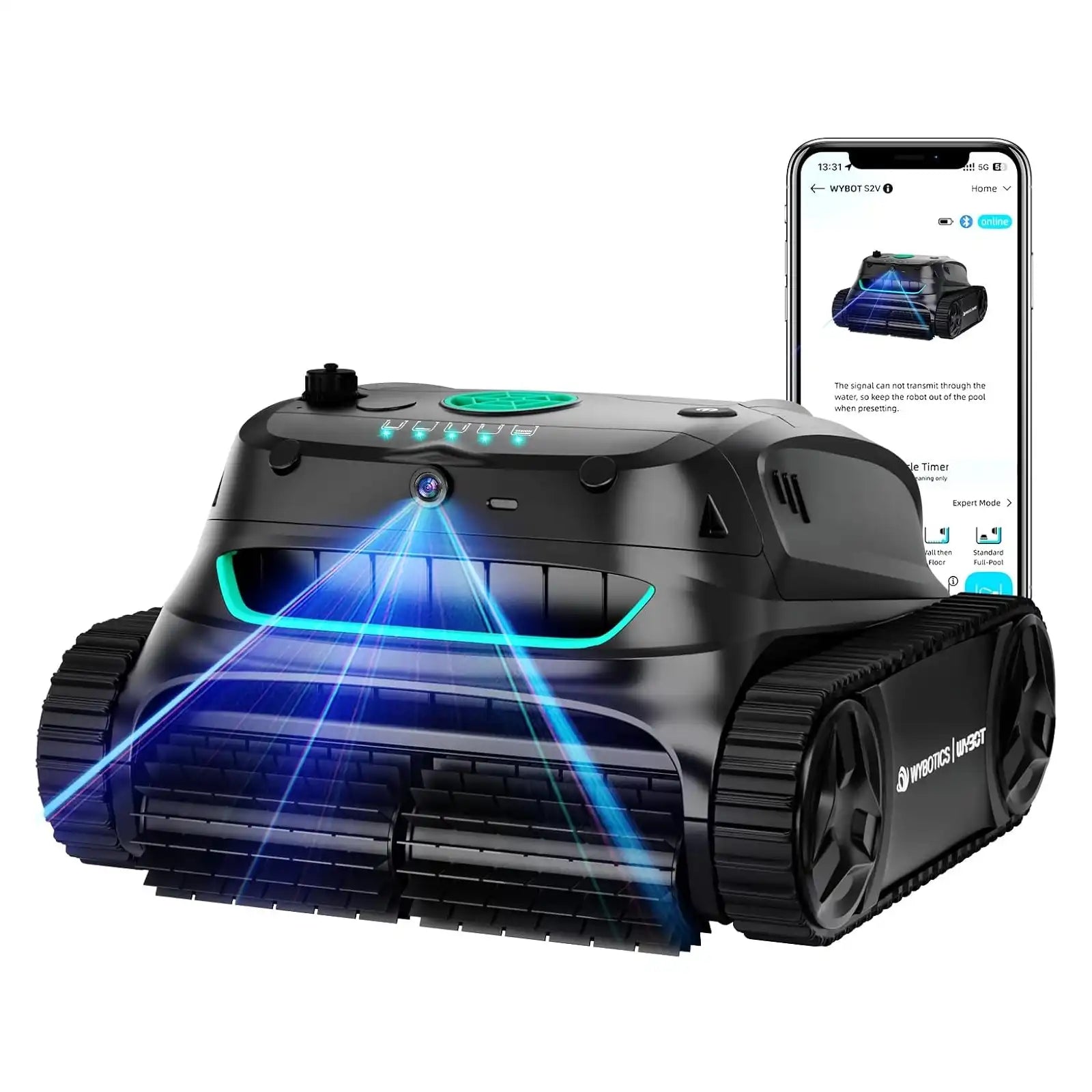 WYBOT S2 Vision kabelloser Poolroboter mit KI-Kamera und App-Steuerung