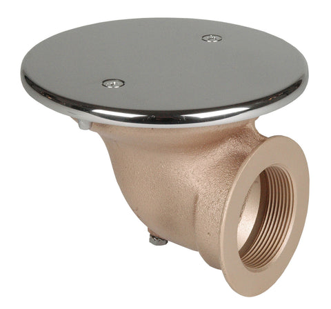 Bodenablauf Rechtwinkliger Abgang 2" IG für Folienbecken, für Fertigbecken mit Konterflansch und Stehbolzen