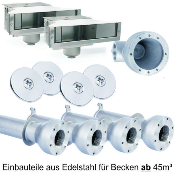 Paket mit Einbauteile aus Edelstahl