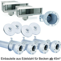 Paket mit Einbauteile aus Edelstahl