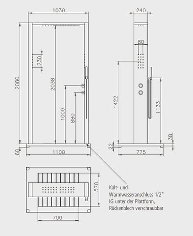 Kalt- & Warmwasser-Dusche "SAMOA" ◊