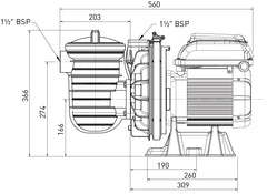 LA STA-RITE VS 2 Energiesparpumpe - Drehzahlreguliert / 230 V ◊