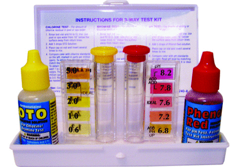 3-Wege Test-Kit / Chlor gesamt / Brom / pH